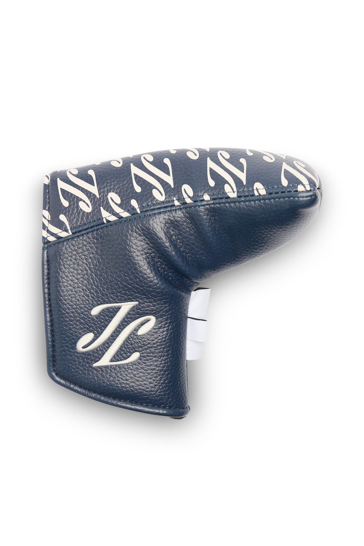 Funda de putter de hoja J.Lindeberg Blade Putter Cover Print Cardi Ligature Navy – vista frontal