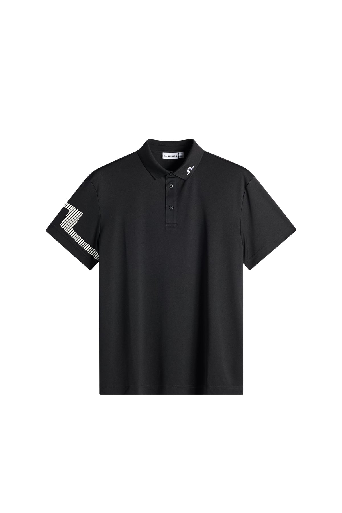 Polo J.Lindeberg Heath Negro – vista frontal en el campo