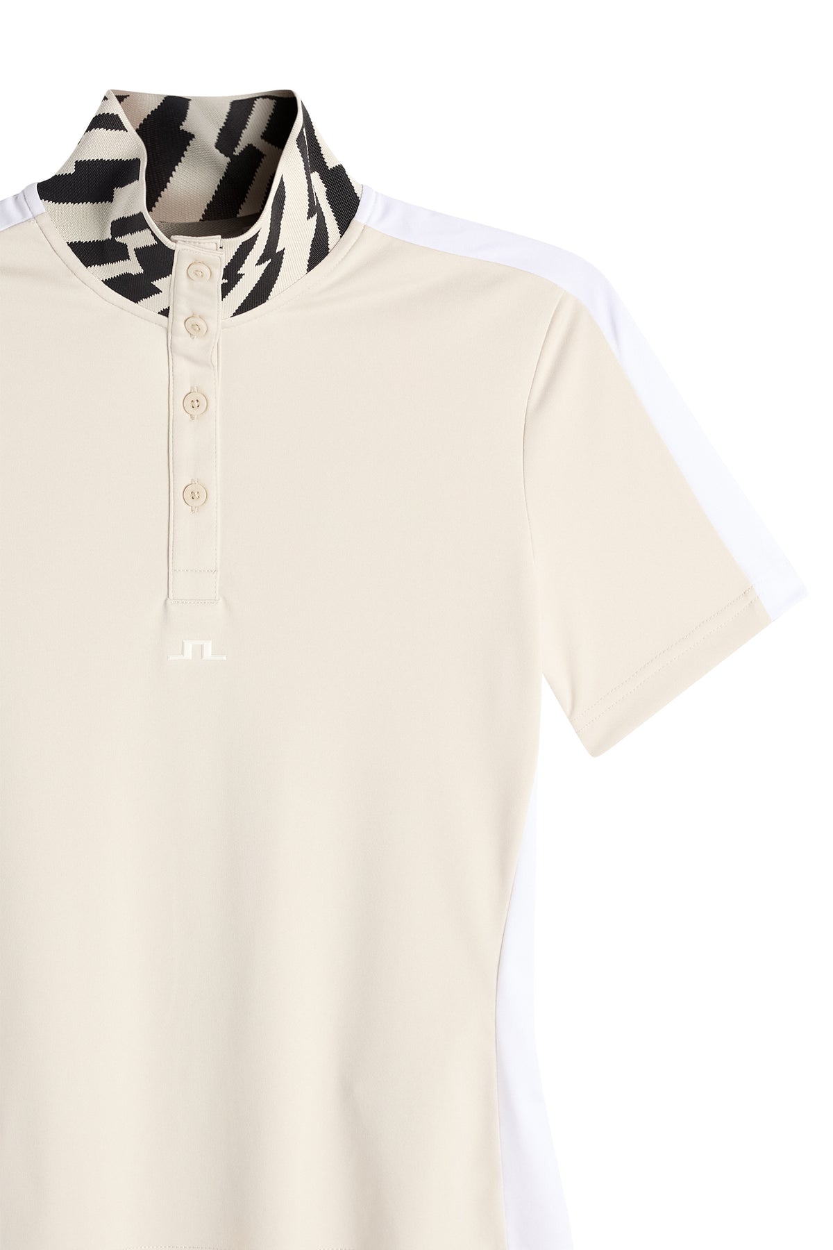 Polo J.Lindeberg Pip Moonbeam – detalle del cuello y paneles de contraste