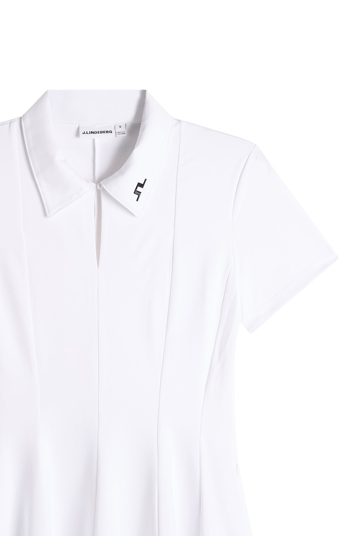 J.Lindeberg Kura Dress white – keyhole neckline detail