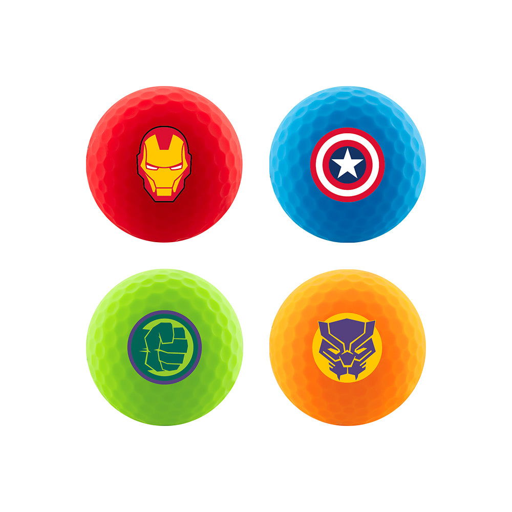 Bolas de golf Volvik Vimat Avengers en cuatro colores de héroe